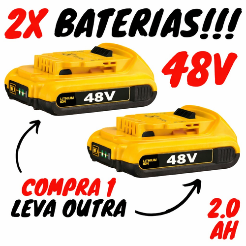2x Bateria 48V 2ah Com Led Original